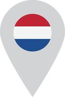 Netherlands location pin icon . Netherlands flag map pin icon vector