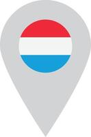Luxembourg location pin icon . Luxembourg flag and map pointer icon . Map pin with Luxembourg flag . illustration vector