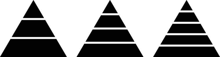 Pyramid infographic set . Pyramid charts with 3, 4, 5 levels . illustration vector