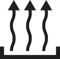 Heat icon with three arrow up . Hot wave icon with three arrows . illustration vector