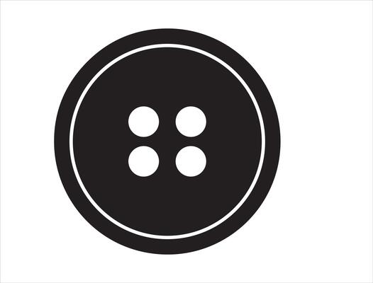 Shirt button silhouette on white background