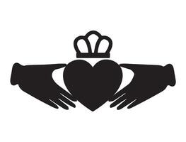 Claddagh silhouette on white background vector