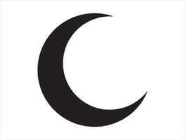 Crescent moon silhouette on white background vector