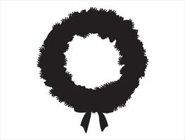 Christmas wreath silhouette vector