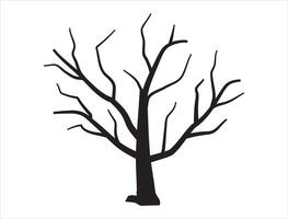Dead tree silhouette on white background vector