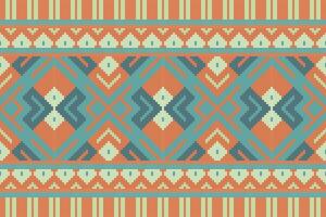 Ikat Paisley Pattern Embroidery Background. Ikat Aztec Geometric Ethnic Oriental Pattern Traditional. Ikat Aztec Style Abstract Design for Print Texture,fabric,saree,sari,carpet. vector