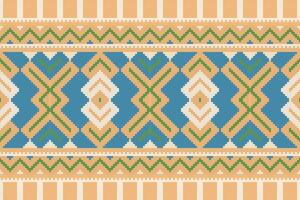 Ikat Fabric Paisley Embroidery Background. Ikat Seamless Pattern Geometric Ethnic Oriental Pattern Traditional. Ikat Aztec Style Abstract Design for Print Texture,fabric,saree,sari,carpet. vector