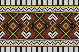 Ikat Damask Paisley Embroidery Background. Ikat Frame Geometric Ethnic Oriental Pattern Traditional. Ikat Aztec Style Abstract Design for Print Texture,fabric,saree,sari,carpet. vector