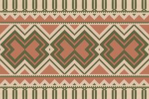 Ikat Damask Embroidery Background. Ikat Background Geometric Ethnic Oriental Pattern traditional.aztec Style Abstract illustration.design for Texture,fabric,clothing,wrapping,sarong. vector