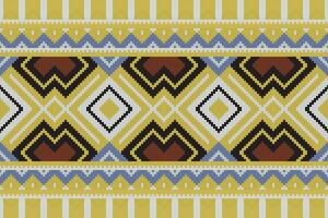 Ikat Damask Paisley Embroidery Background. Ikat Pattern Geometric Ethnic Oriental Pattern traditional.aztec Style Abstract illustration.design for Texture,fabric,clothing,wrapping,sarong. vector