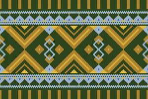 Ikat Damask Paisley Embroidery Background. Ikat Patterns Geometric Ethnic Oriental Pattern traditional.aztec Style Abstract illustration.design for Texture,fabric,clothing,wrapping,sarong. vector