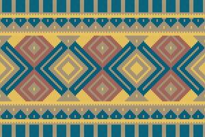 Ikat Floral Paisley Embroidery Background. Ikat Seamless Pattern Geometric Ethnic Oriental Pattern Traditional. Ikat Aztec Style Abstract Design for Print Texture,fabric,saree,sari,carpet. vector
