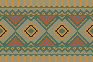 Ikat Damask Paisley Embroidery Background. Ikat Floral Geometric Ethnic Oriental Pattern Traditional. Ikat Aztec Style Abstract Design for Print Texture,fabric,saree,sari,carpet. vector
