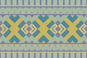 Ikat Fabric Paisley Embroidery Background. Ikat Patterns Geometric Ethnic Oriental Pattern traditional.aztec Style Abstract illustration.design for Texture,fabric,clothing,wrapping,sarong. vector