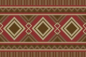 Motif Ikat Seamless Pattern Embroidery Background. Ikat Triangle Geometric Ethnic Oriental Pattern traditional.aztec Style Abstract design for Texture,fabric,clothing,wrapping,sarong. vector