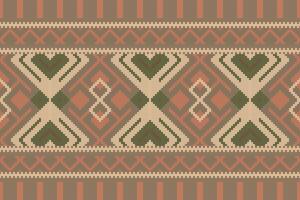 Ikat Fabric Paisley Embroidery Background. Ikat Design Geometric Ethnic Oriental Pattern traditional.aztec Style Abstract illustration.design for Texture,fabric,clothing,wrapping,sarong. vector