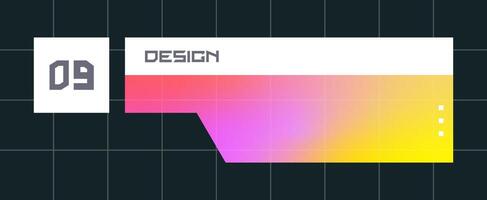 Futuristic element illustration. Colorful lower third overlay. vector