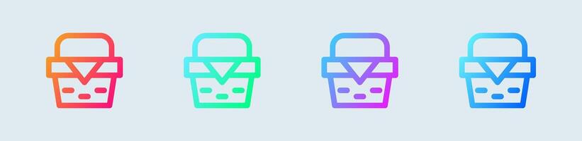 Picnic line icon in gradient colors. Basket signs illustration. vector