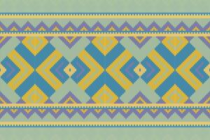 Ikat Fabric Paisley Embroidery Background. Ikat Pattern Geometric Ethnic Oriental Pattern traditional.aztec Style Abstract illustration.design for Texture,fabric,clothing,wrapping,sarong. vector