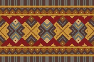 Ikat Paisley Pattern Embroidery Background. Ikat Patterns Geometric Ethnic Oriental Pattern Traditional. Ikat Aztec Style Abstract Design for Print Texture,fabric,saree,sari,carpet. vector