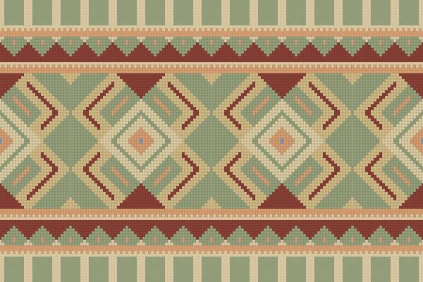 Ikat Damask Paisley Embroidery Background. Ikat Diamond Geometric Ethnic Oriental Pattern traditional.aztec Style Abstract illustration.design for Texture,fabric,clothing,wrapping,sarong.