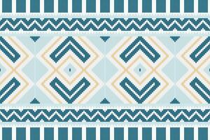 Motif Ikat Seamless Pattern Embroidery Background. Ikat Designs Geometric Ethnic Oriental Pattern Traditional. Ikat Aztec Style Abstract Design for Print Texture,fabric,saree,sari,carpet. vector