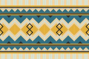 Ikat Damask Embroidery Background. Ikat Frame Geometric Ethnic Oriental Pattern Traditional. Ikat Aztec Style Abstract Design for Print Texture,fabric,saree,sari,carpet. vector