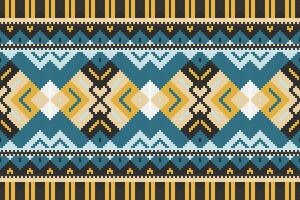 Motif Ikat Seamless Pattern Embroidery Background. Ikat Chevron Geometric Ethnic Oriental Pattern Traditional. Ikat Aztec Style Abstract Design for Print Texture,fabric,saree,sari,carpet. vector