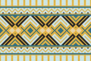 Ikat Paisley Pattern Embroidery Background. Ikat Triangle Geometric Ethnic Oriental Pattern Traditional. Ikat Aztec Style Abstract Design for Print Texture,fabric,saree,sari,carpet. vector