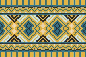 Ikat Damask Embroidery Background. Ikat Seamless Geometric Ethnic Oriental Pattern Traditional. Ikat Aztec Style Abstract Design for Print Texture,fabric,saree,sari,carpet. vector