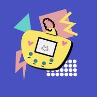 90s music background. Retro disco banner with y2k or 00s elements. vector