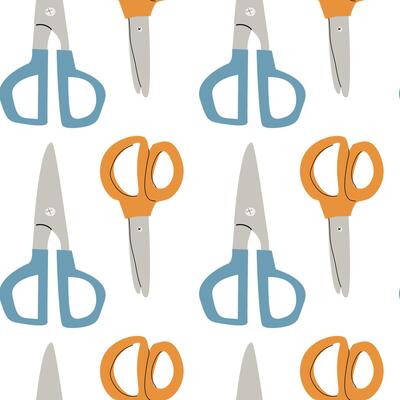 Childrens fashion school pattern. Back to school or kindergarten supplies seamless background.
