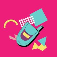 90s music background. Retro disco banner with y2k or 00s elements. vector