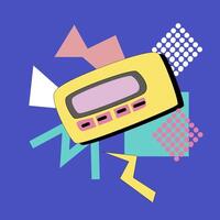 90s music background. Retro disco banner with y2k or 00s elements. vector
