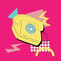 90s music background. Retro disco banner with y2k or 00s elements. vector