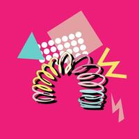 90s music background. Retro disco banner with y2k or 00s elements. vector
