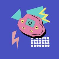 90s music background. Retro disco banner with y2k or 00s elements. vector