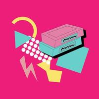 90s music background. Retro disco banner with y2k or 00s elements. vector