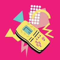 90s music background. Retro disco banner with y2k or 00s elements. vector