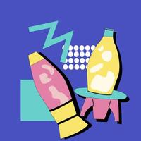 90s music background. Retro disco banner with y2k or 00s elements. vector