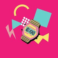 90s music background. Retro disco banner with y2k or 00s elements. vector