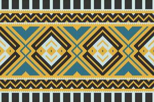Ikat Damask Embroidery Background. Ikat Seamless Pattern Geometric Ethnic Oriental Pattern Traditional. Ikat Aztec Style Abstract Design for Print Texture,fabric,saree,sari,carpet. vector