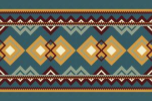 Motif Ikat Seamless Pattern Embroidery Background. Ikat Stripes Geometric Ethnic Oriental Pattern traditional.aztec Style Abstract design for Texture,fabric,clothing,wrapping,sarong. vector