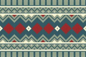Motif Ikat Seamless Pattern Embroidery Background. Ikat Frame Geometric Ethnic Oriental Pattern traditional.aztec Style Abstract design for Texture,fabric,clothing,wrapping,sarong. vector