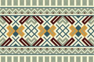 Ikat Damask Embroidery Background. Ikat Stripe Geometric Ethnic Oriental Pattern Traditional. Ikat Aztec Style Abstract Design for Print Texture,fabric,saree,sari,carpet. vector