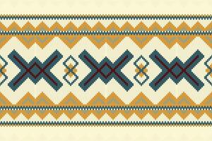 Motif Ikat Seamless Pattern Embroidery Background. Ikat Seamless Geometric Ethnic Oriental Pattern traditional.aztec Style Abstract design for Texture,fabric,clothing,wrapping,sarong. vector