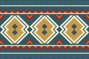 Motif Ikat Seamless Pattern Embroidery Background. Ikat Texture Geometric Ethnic Oriental Pattern Traditional. Ikat Aztec Style Abstract Design for Print Texture,fabric,saree,sari,carpet. vector