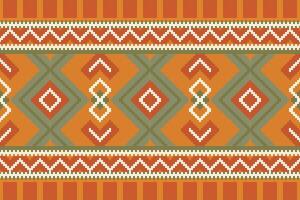 Ikat Seamless Pattern Embroidery Background. Ikat Print Geometric Ethnic Oriental Pattern Traditional. Ikat Aztec Style Abstract Design for Print Texture,fabric,saree,sari,carpet. vector