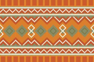 Ikat Seamless Pattern Embroidery Background. Ikat Seamless Geometric Ethnic Oriental Pattern Traditional. Ikat Aztec Style Abstract Design for Print Texture,fabric,saree,sari,carpet. vector