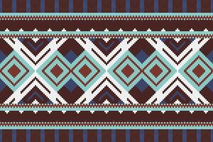 Ikat Damask Embroidery Background. Ikat Background Geometric Ethnic Oriental Pattern traditional.aztec Style Abstract illustration.design for Texture,fabric,clothing,wrapping,sarong. vector